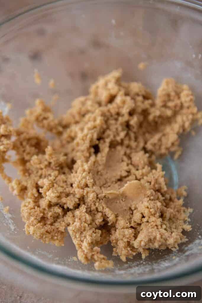 Graham cracker cookie dough in a bowl