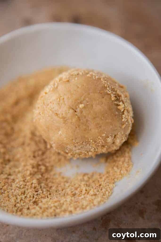 Graham cracker cookie dough in a bowl