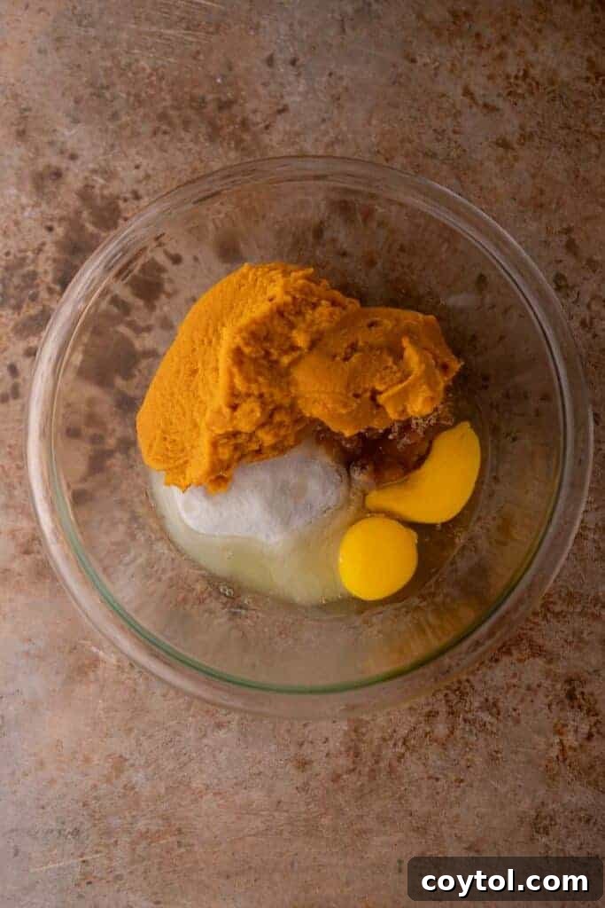 Wet ingredients in a bowl