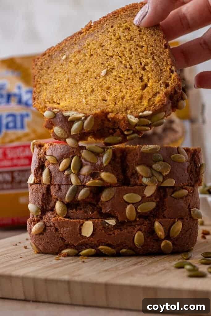 Hand holding Starbucks pumpkin bread