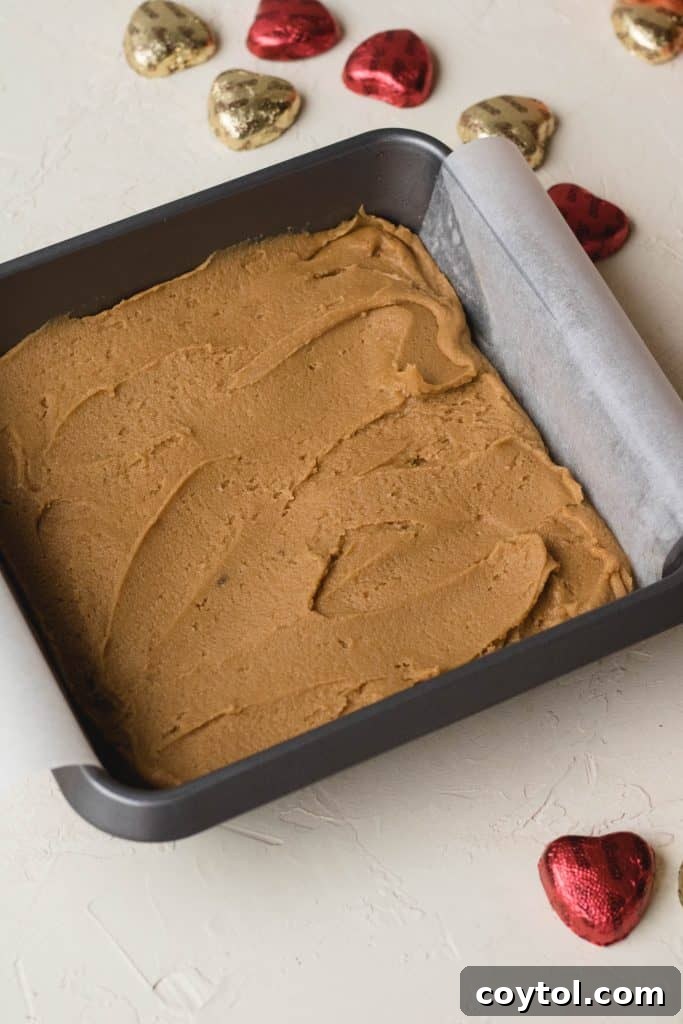Reese's Heart Peanut Butter Blondies 20 Peanut butter blondies coming out of the oven