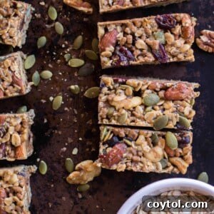 Wholesome and delicious trail mix energy bars, a perfect homemade snack.