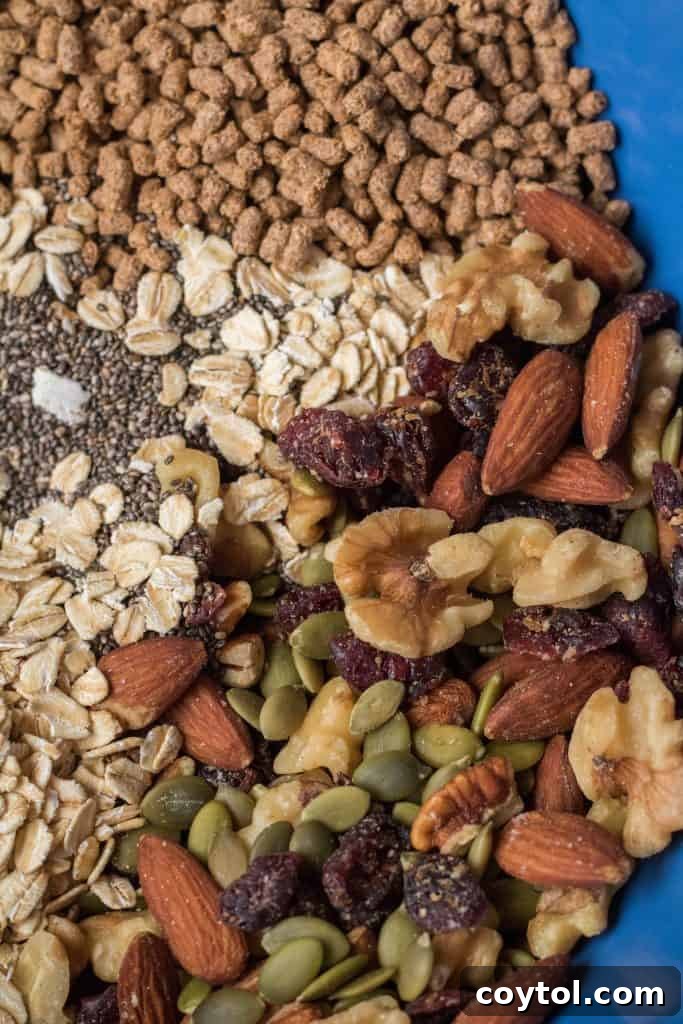 Close-up of old fashioned oats, a key ingredient for texture and fiber in energy bars.