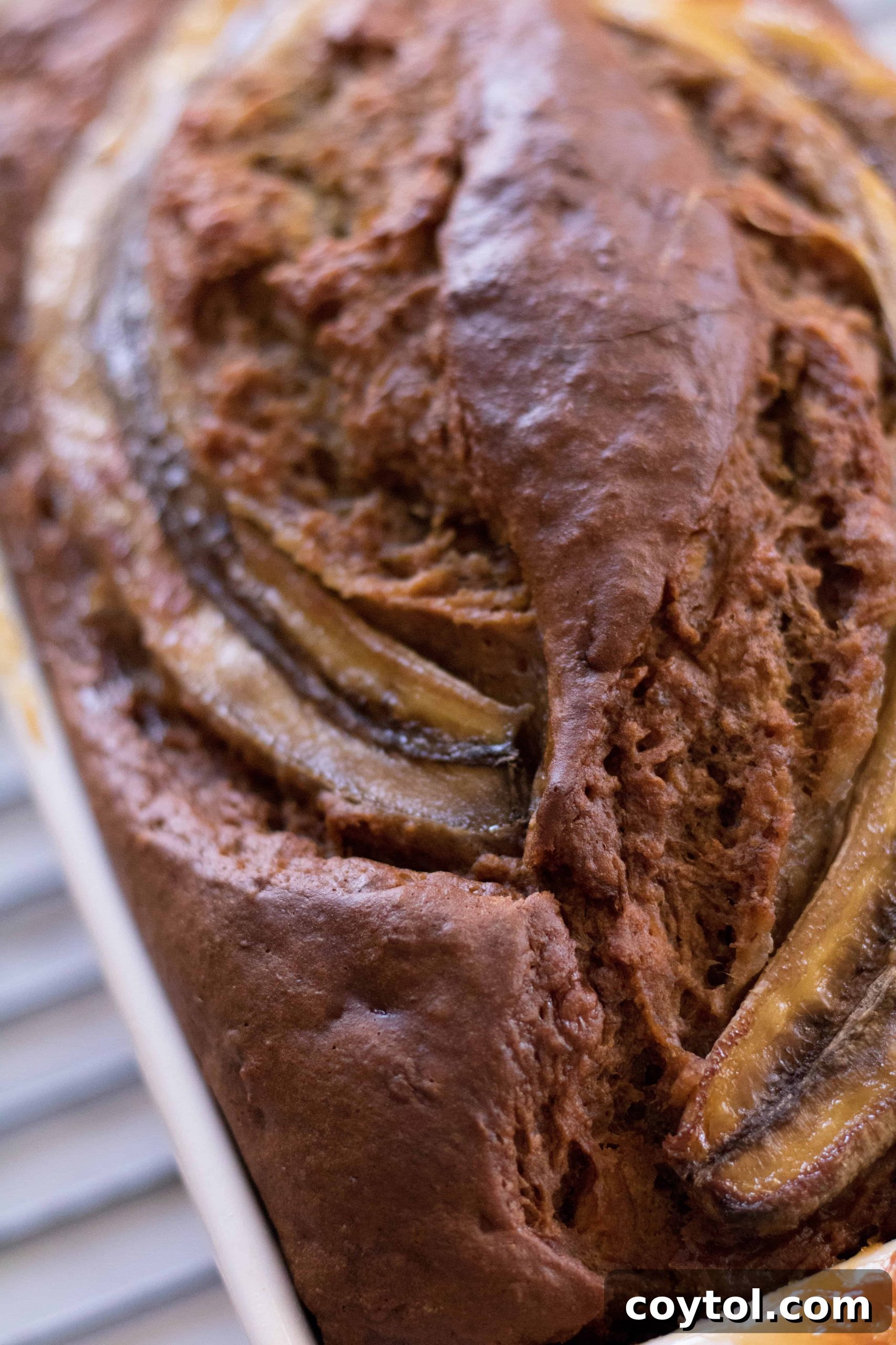 Another view of the delicious banana bread slices, highlighting their texture