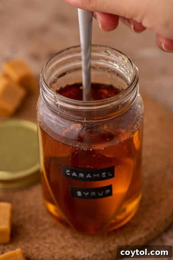 Ultimate Homemade Caramel Coffee Syrup 7 Jar of caramel syrup for coffee