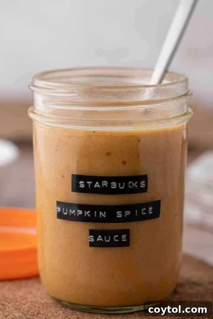 Homemade Starbucks Pumpkin Spice Sauce in a Jar