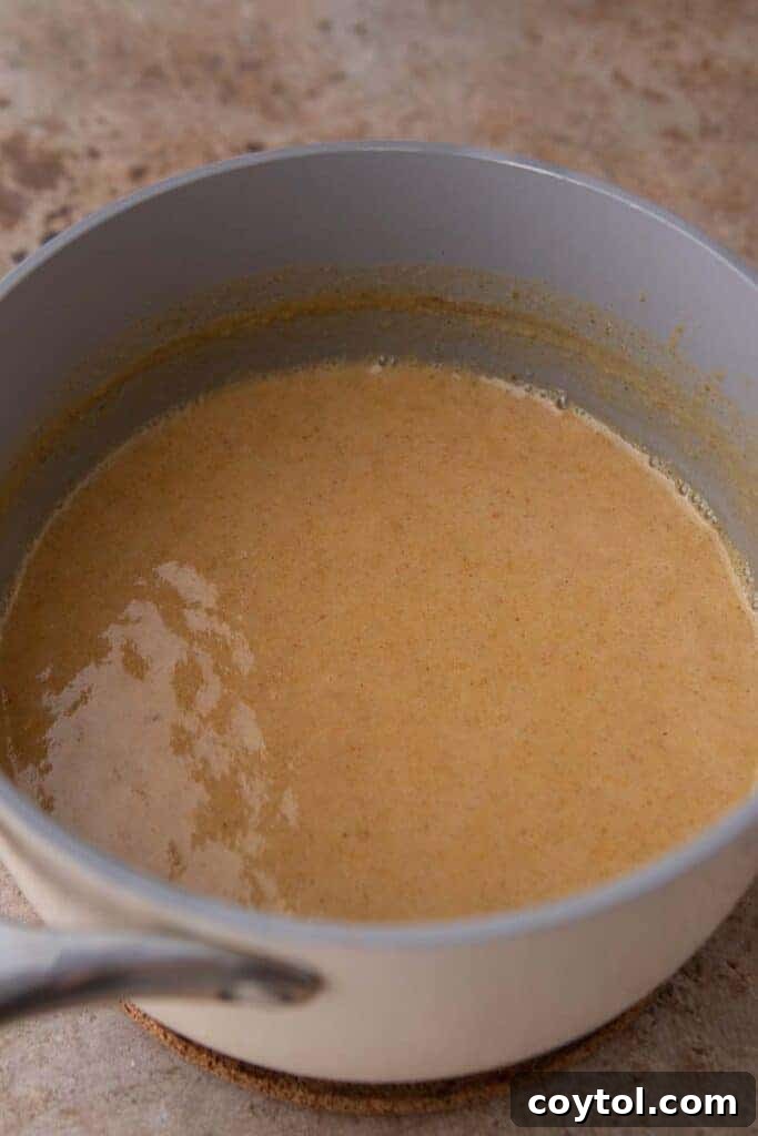 Starbucks pumpkin spice sauce in a pot 