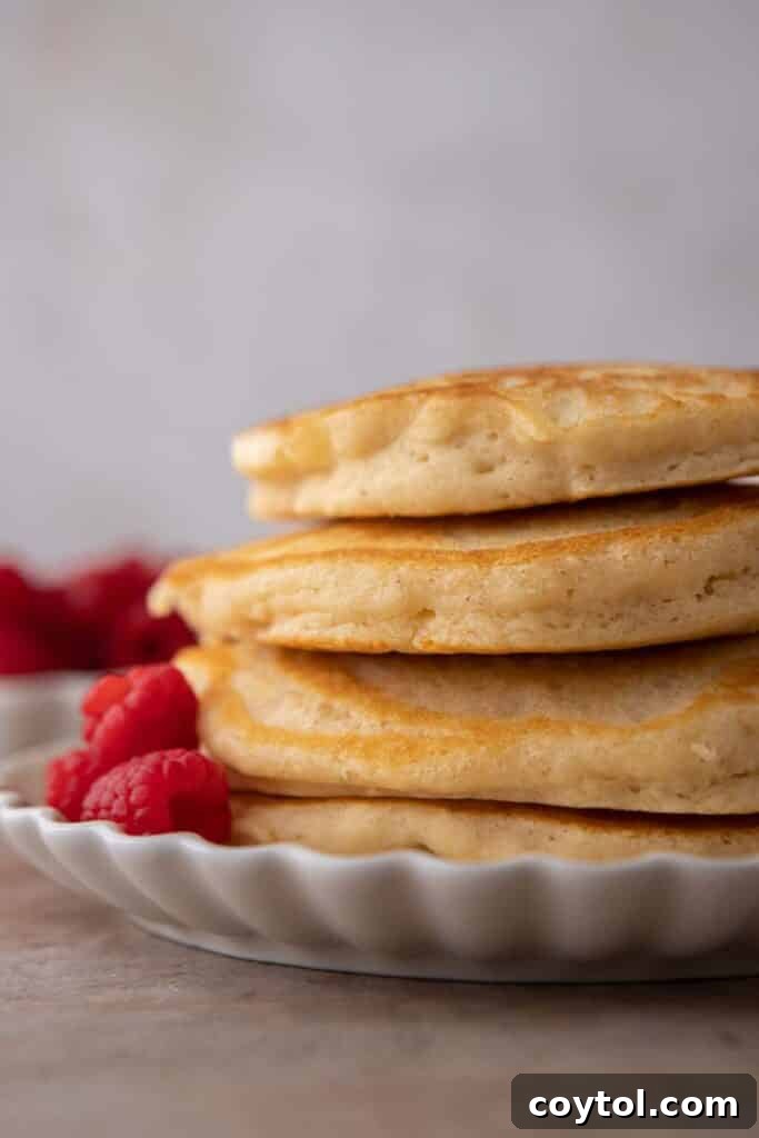 Frozen pancake batter stored in a freezer-safe container with a label.