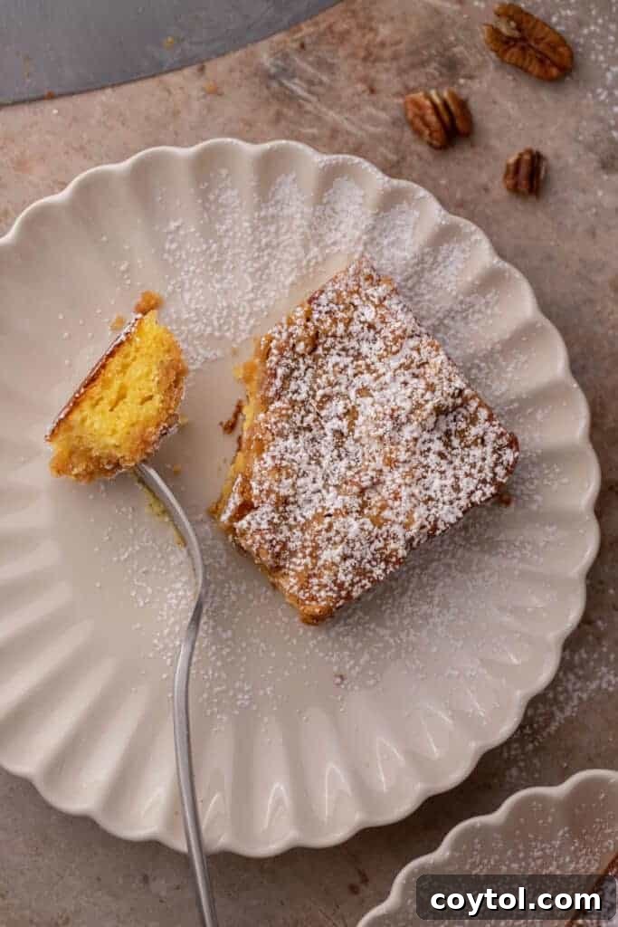 yellow cake mix coffee cake on a plate ready to serve