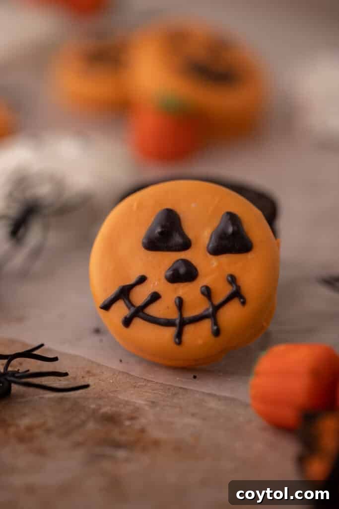 Spooktacularly Simple Chocolate Covered Halloween Oreos 2 Halloween chocolate covered Oreos