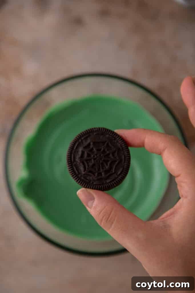 Spooktacularly Simple Chocolate Covered Halloween Oreos 4 Oreo dipped in chocolate