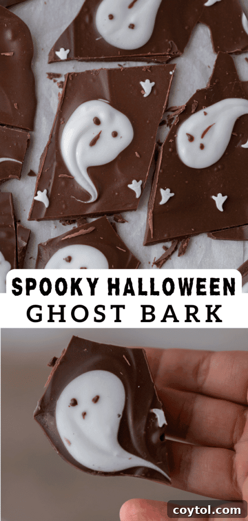 Hauntingly Easy 3-Ingredient Halloween Ghost Bark 11 Ghost halloween bark