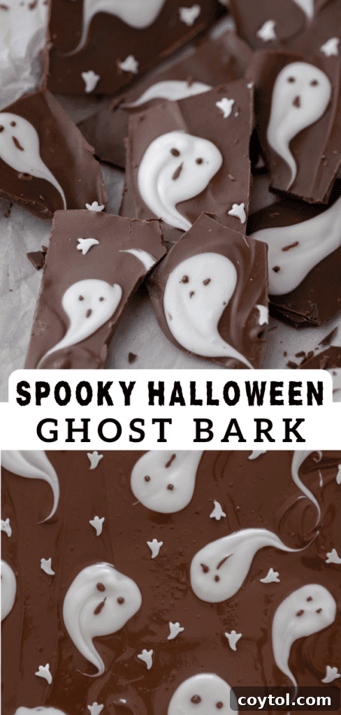 Hauntingly Easy 3-Ingredient Halloween Ghost Bark 13 Ghost halloween bark