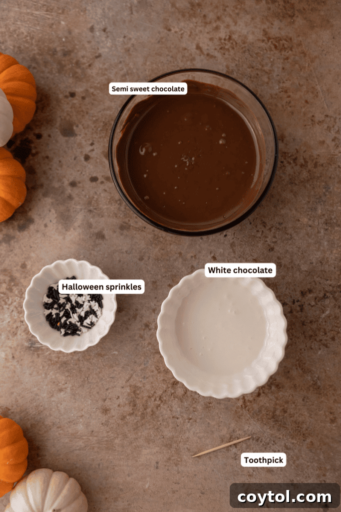 Hauntingly Easy 3-Ingredient Halloween Ghost Bark 3 ingredients in individual bowls