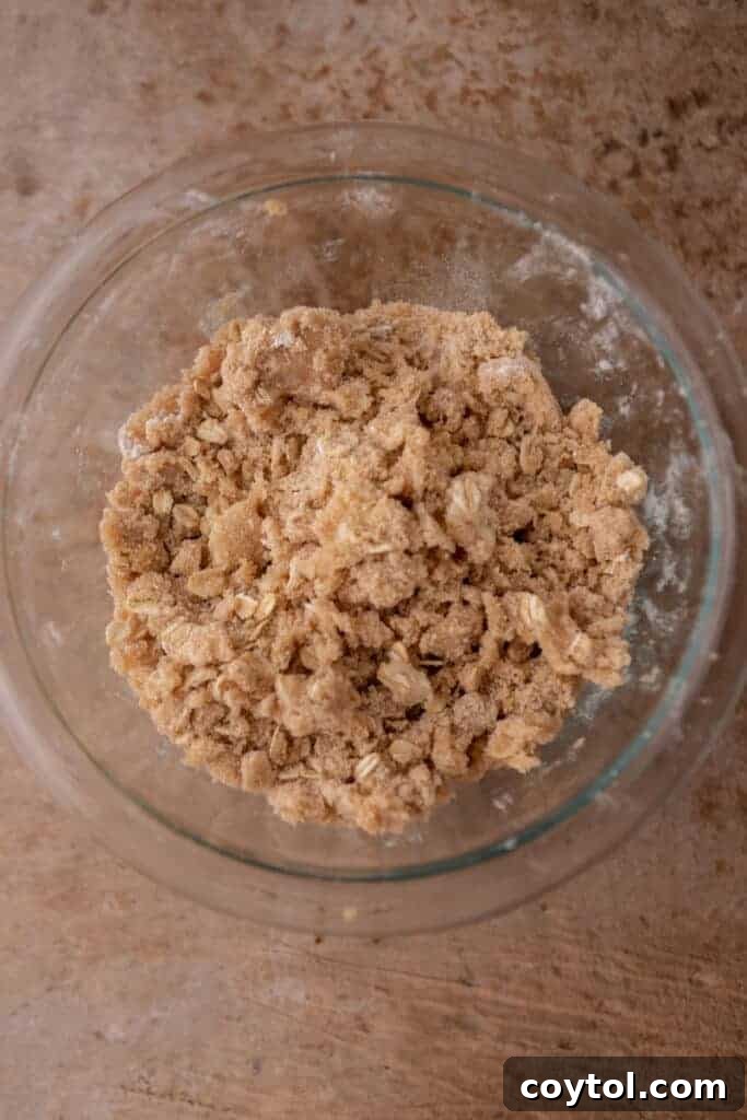 Streusel in a bowl
