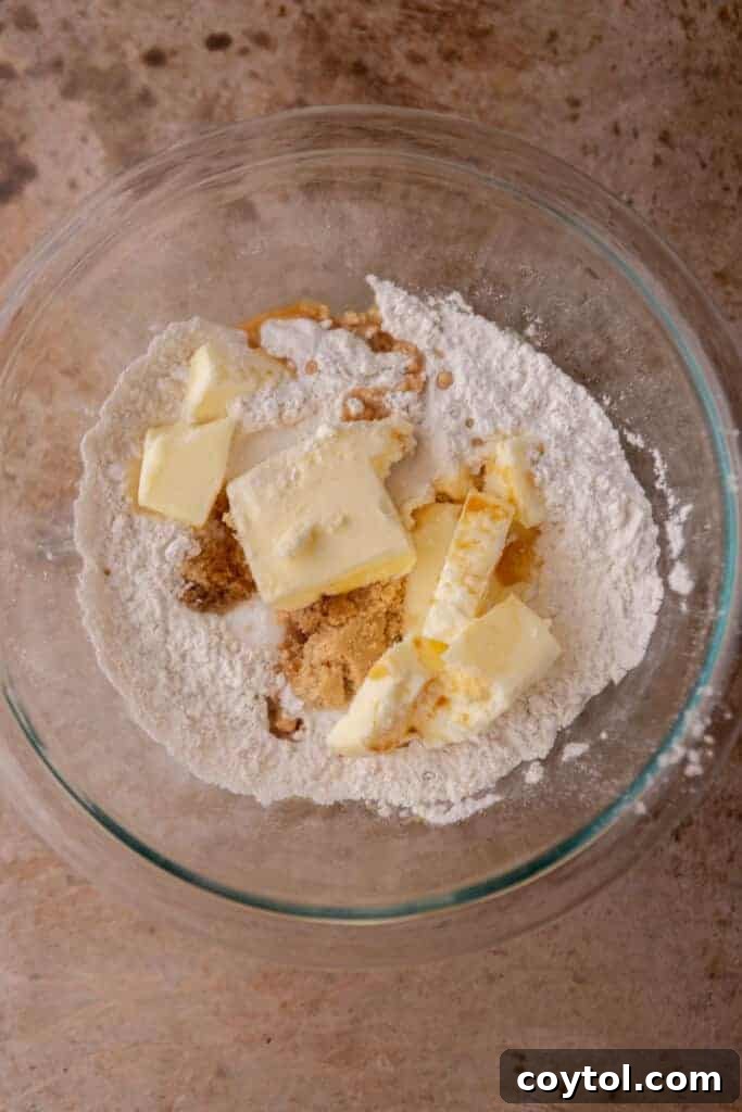 Shortcrust ingredients in a bowl