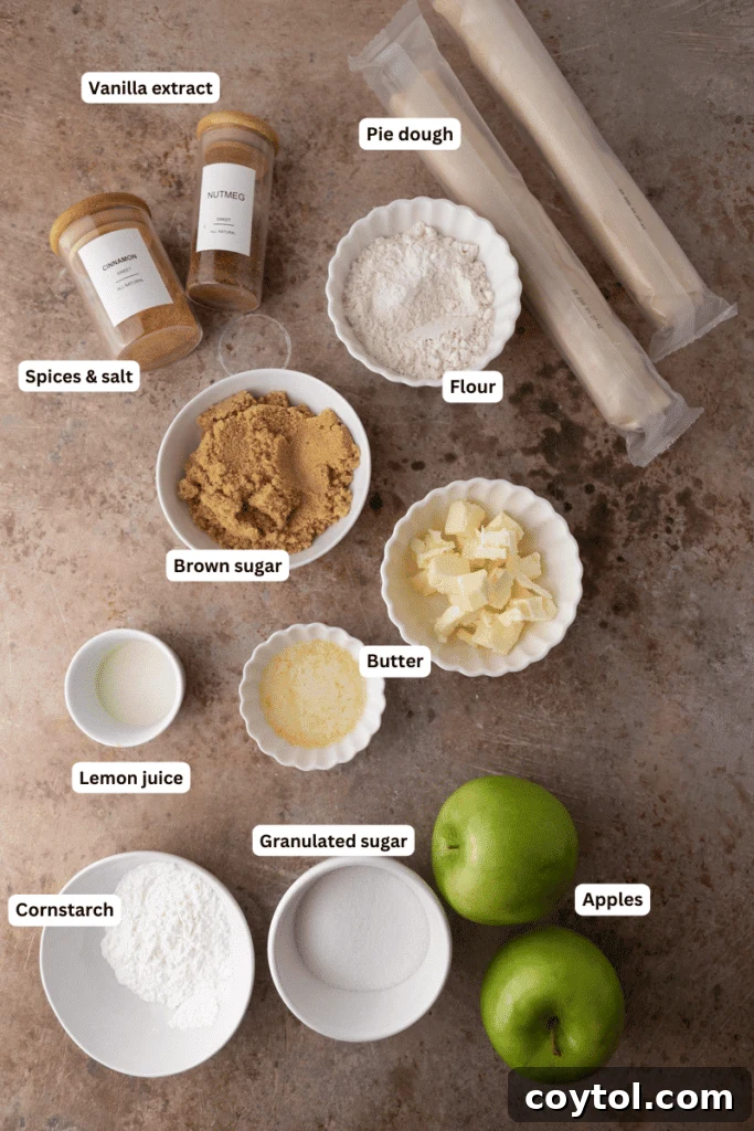 ingredients for the mini apple pies