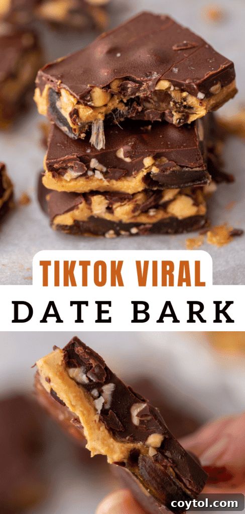 Pinterest collage featuring date bark recipe ideas