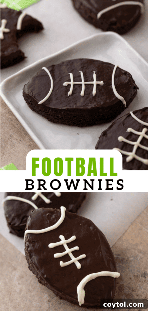 A creative flat lay of football brownies, capturing their appeal as a perfect game-day snack.