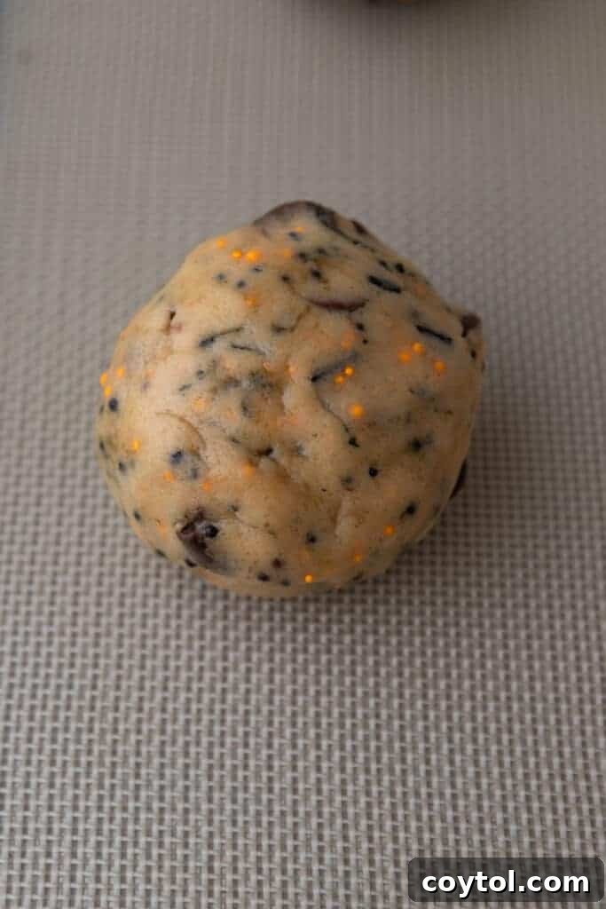 raw cookie dough completely wrapped around an Oreo cookie