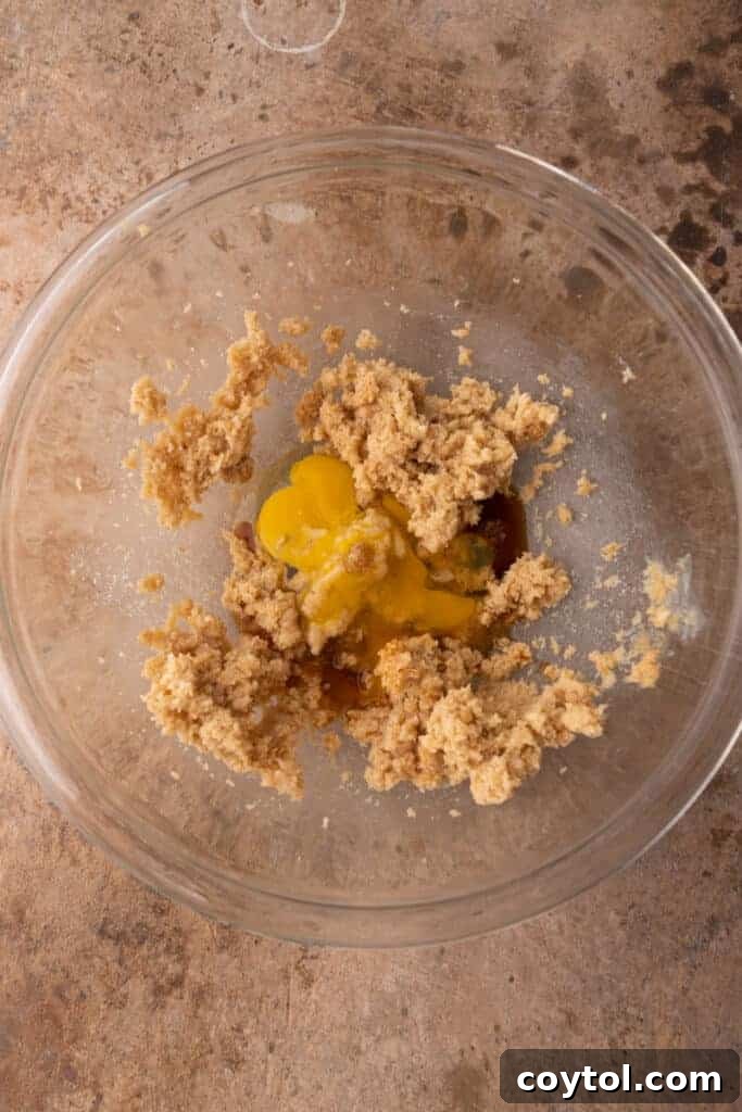 some of the ingredients partially mixed in the bowl