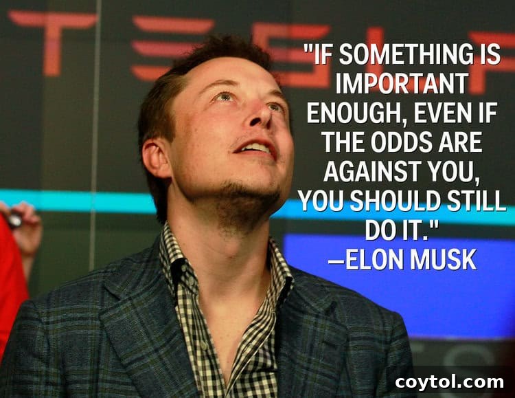 If something is important enough, even if the odds are against you, you should still do it -Elon Musk