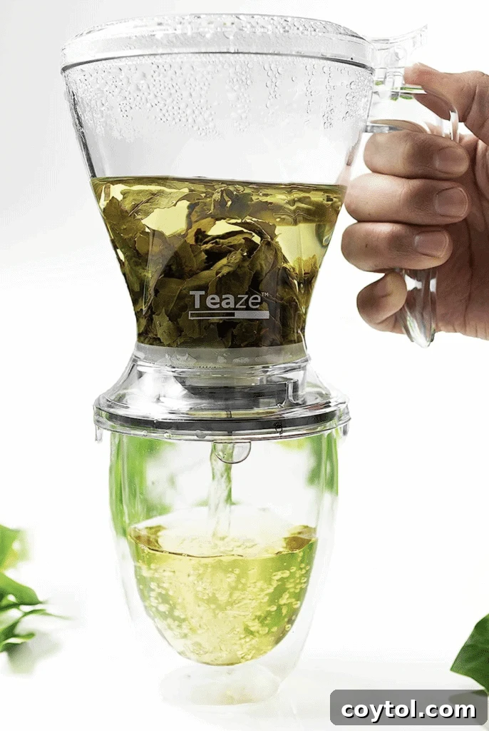 Brewing Joy: Gifts for Every Tea Lover 11 Innovative tea infuser for loose leaf tea with bottom pour design.