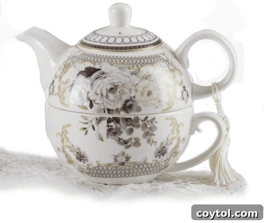 Brewing Joy: Gifts for Every Tea Lover 13 Porcelain tea-for-one set with a delicate floral design.