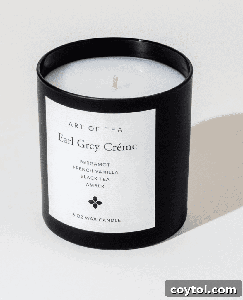Brewing Joy: Gifts for Every Tea Lover 16 Earl Grey scented candle for a relaxing tea-inspired ambiance.