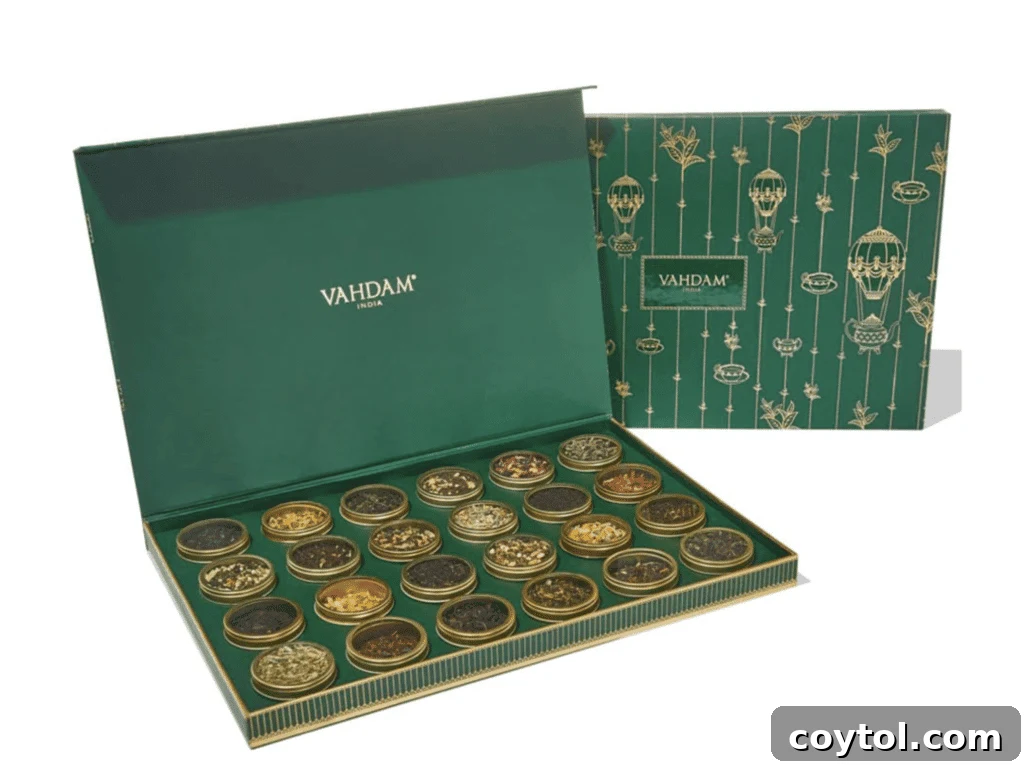 Brewing Joy: Gifts for Every Tea Lover 21 Vahdam Advent Calendar, a tea gift set for Christmas countdown.