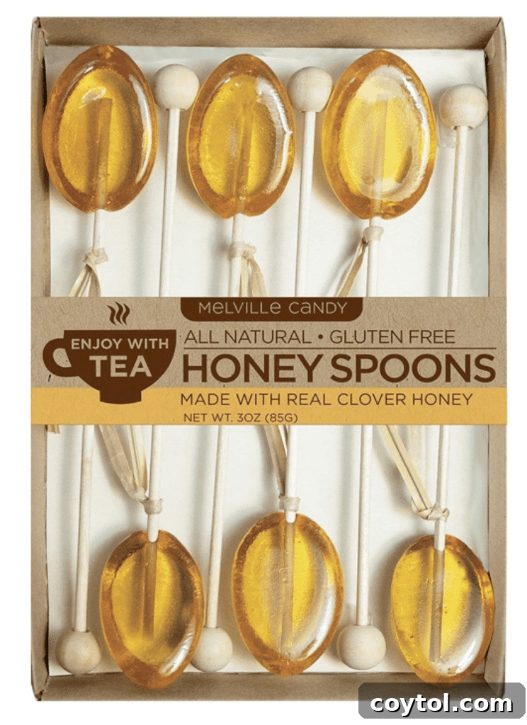 Brewing Joy: Gifts for Every Tea Lover 4 Honey lollipop spoons, perfect for naturally sweetening hot tea.