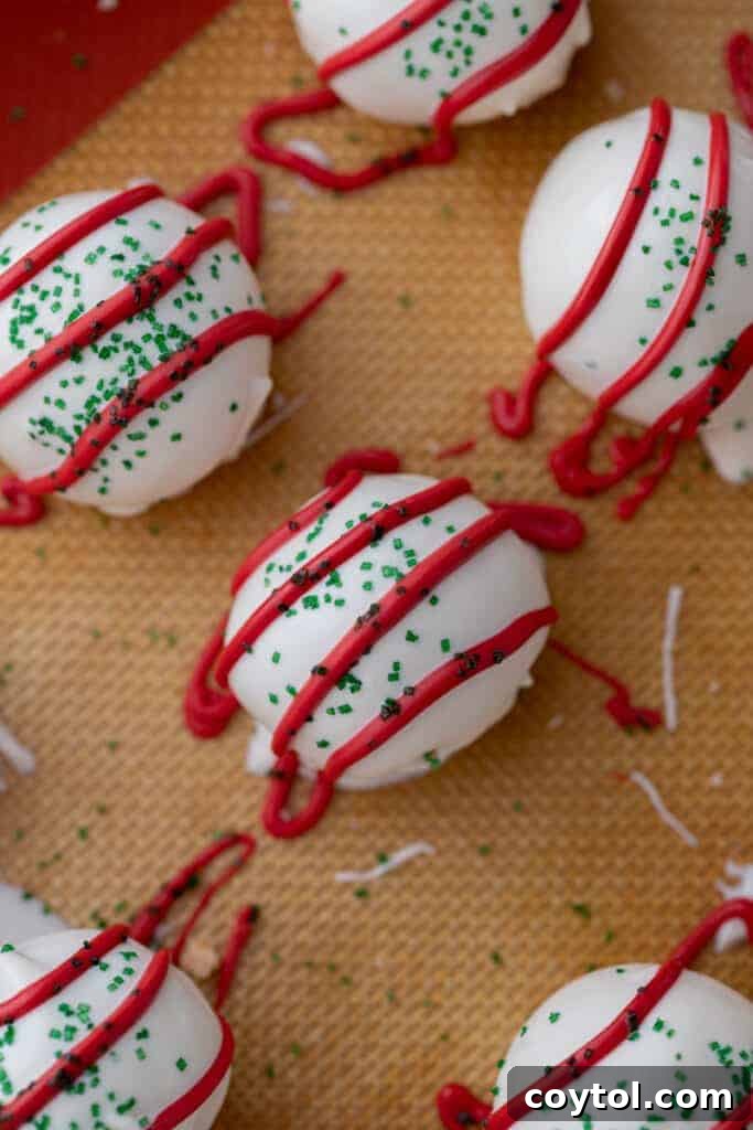 Whip Up Little Debbie Christmas Tree Cake Truffles No Baking Required 11 overhead shot of finished little debbie christmas tree cakes truffles