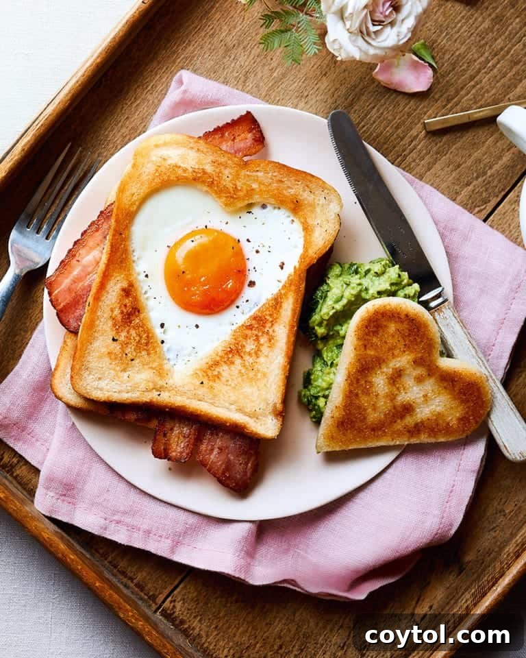 Heart egg in a hole