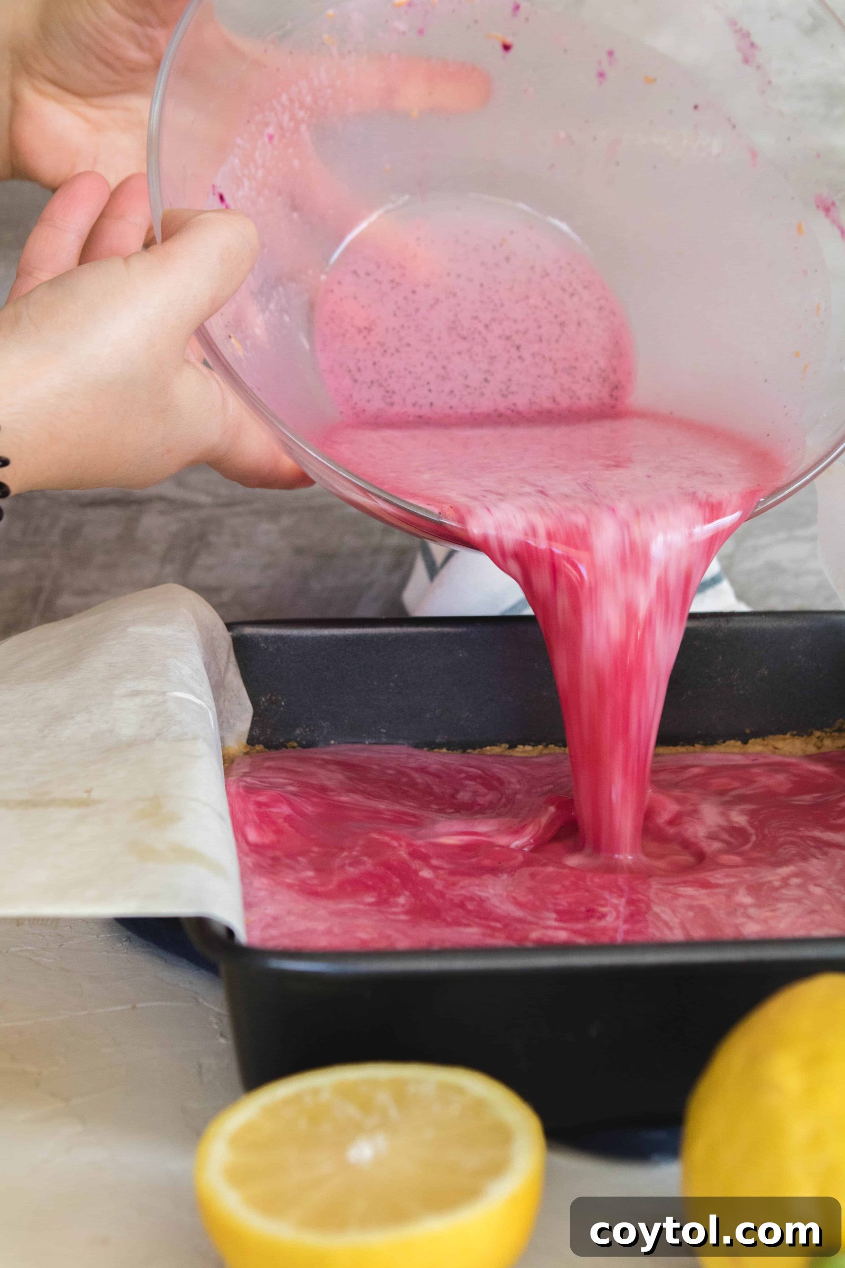 sliced pink lemon bars