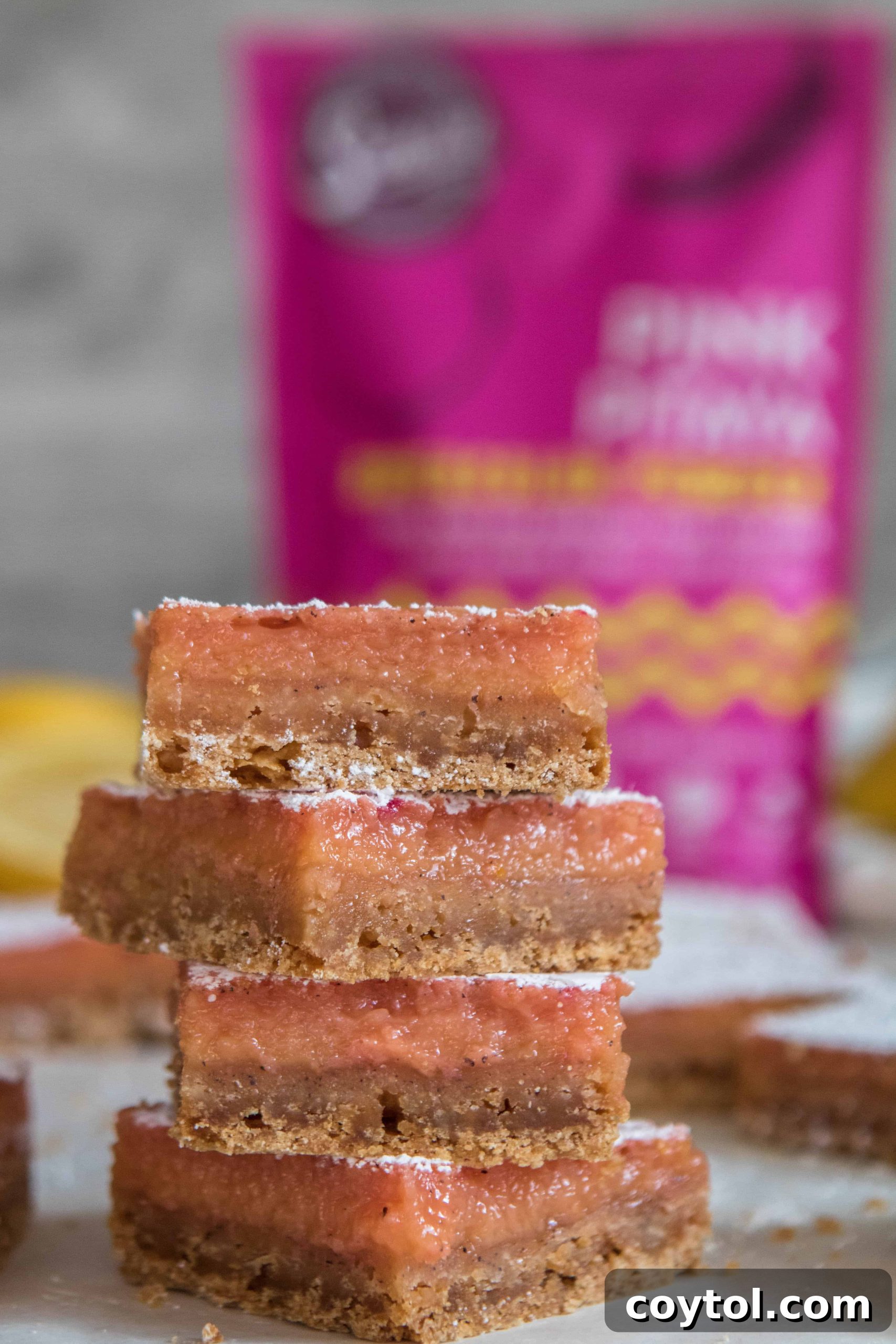 Frozen pink lemon bars