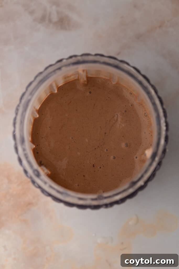 fully mixed ingredients in a blender