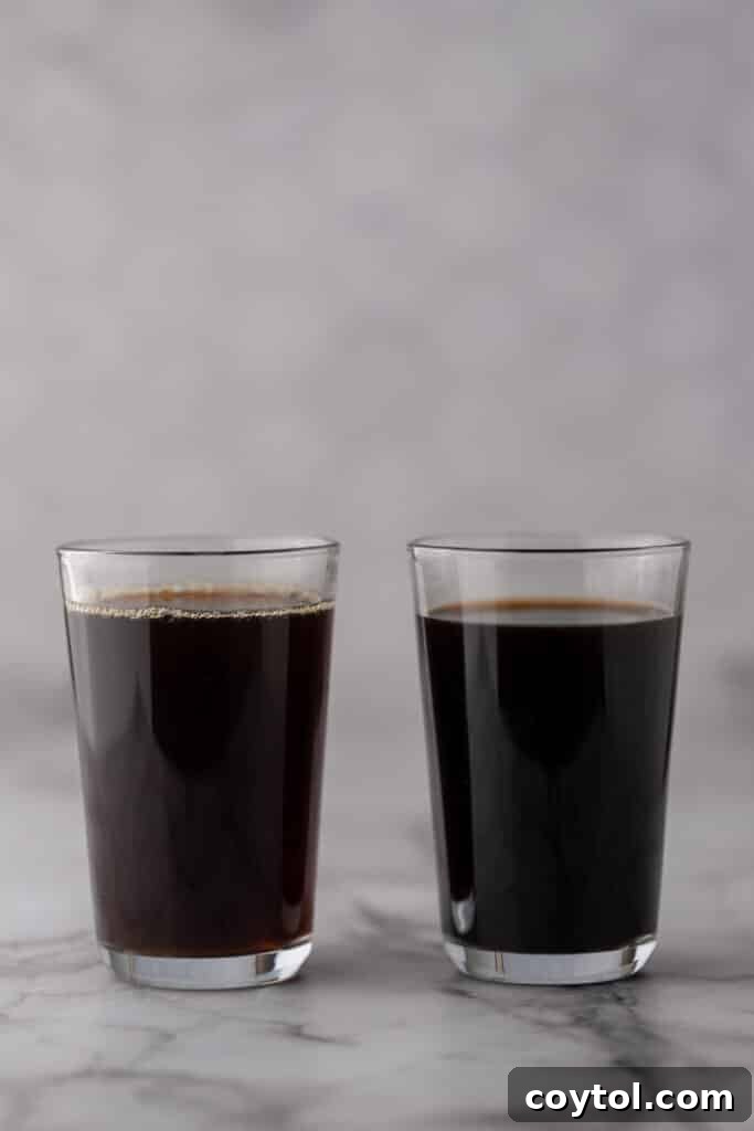 Multiple glasses of cold brew concentrate