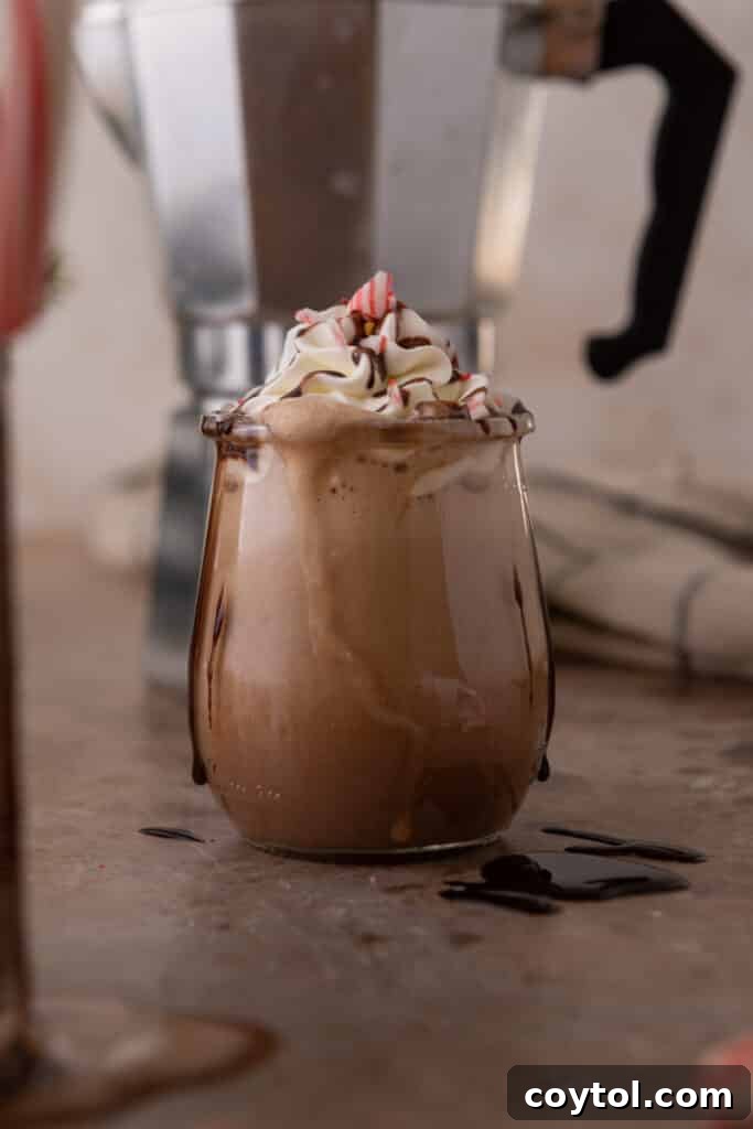 Blended frappuccino made with cold brew concentrate, topped with whipped cream