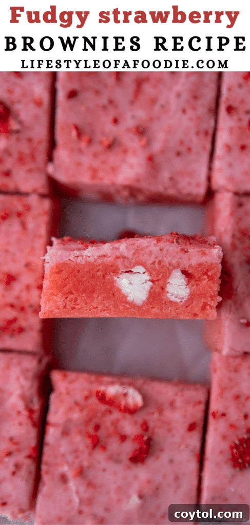 A top-down view of several strawberry brownies arranged beautifully, ready to be served.