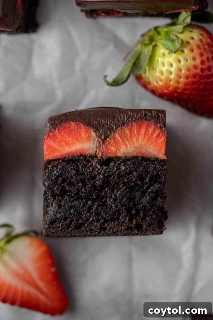 Chocolate covered strawberry brownies