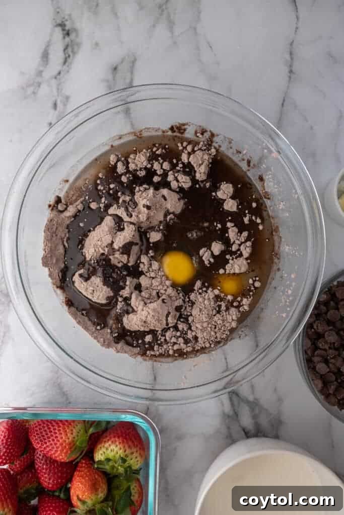 Brownie batter in a bowl