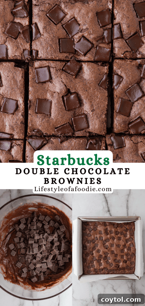 pinterest pin for the starbucks brownies recipe