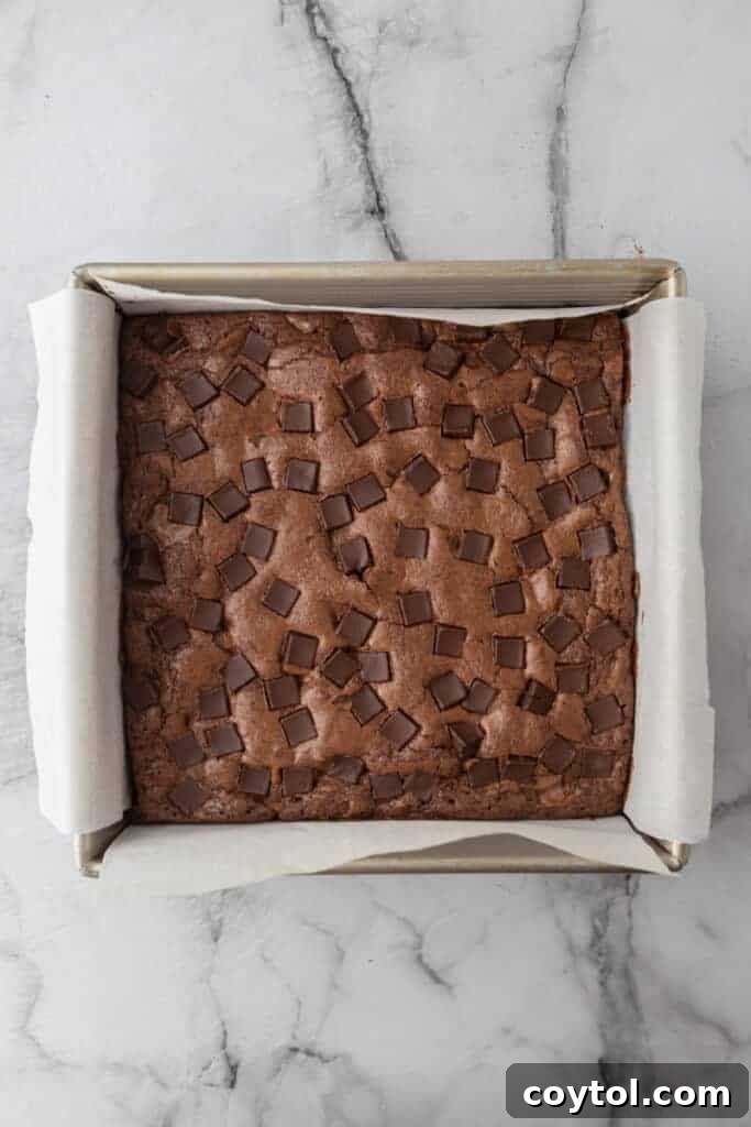 fully baked starbucks brownies recipe in the pan