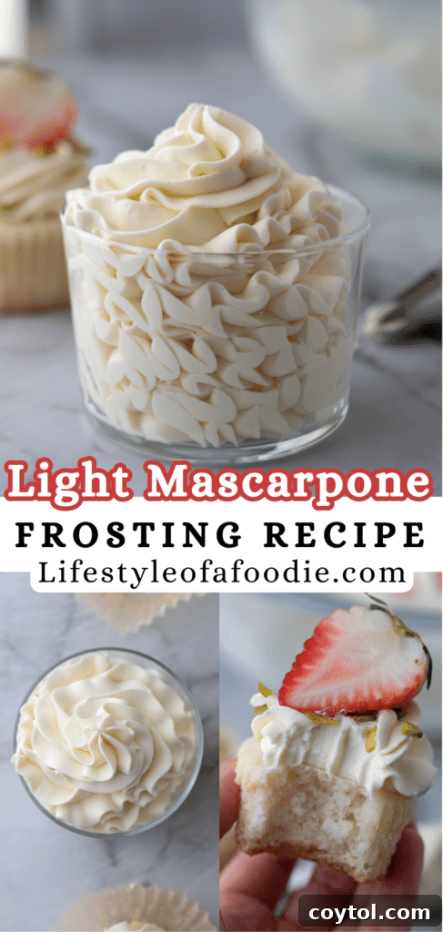 Another Pinterest pin showcasing the versatility of mascarpone frosting on various baked goods