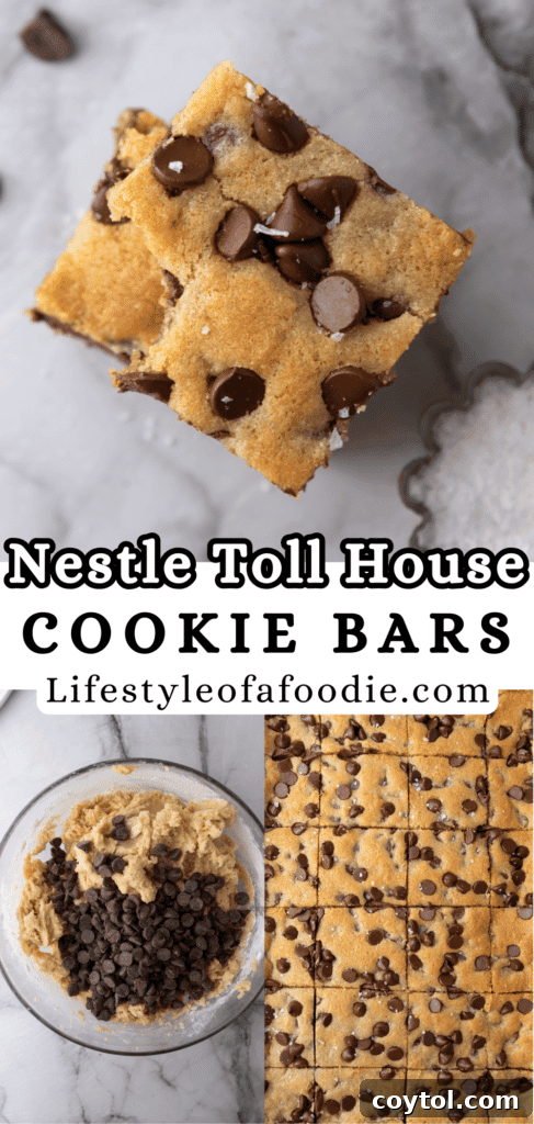 The Ultimate Soft and Chewy Nestle Toll House Cookie Bars 13 Nestle Toll House Cookie Bars Recipe pin image for Pinterest