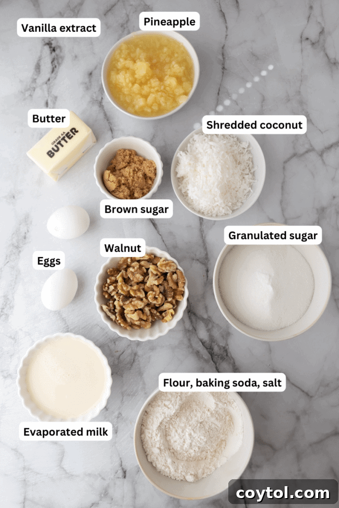 All the essential ingredients meticulously arranged and ready for baking, showcasing the components that make up the delightful Tornado Cake recipe.