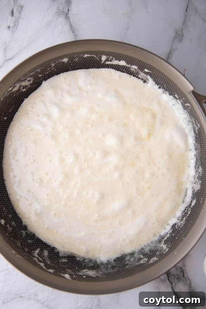 Melted marshmallow mixture in a pan