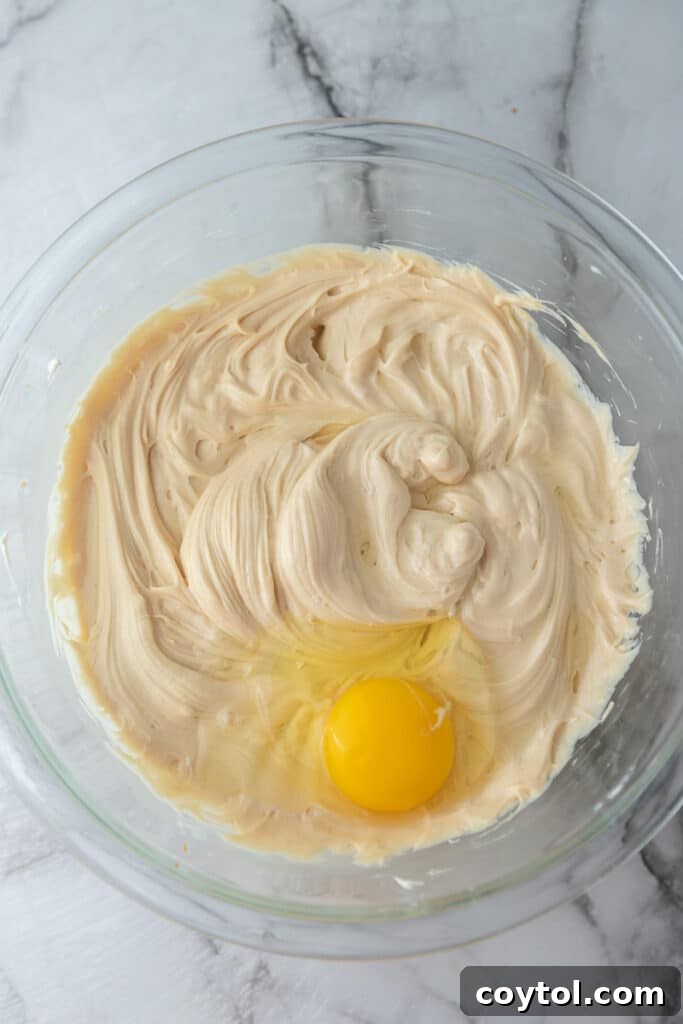 Additional filling ingredients like sour cream and Biscoff spread in a bowl