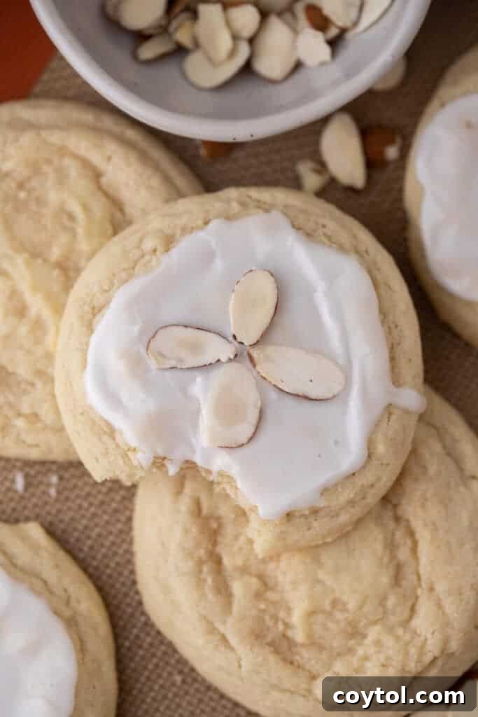 Delightful Almond Sugar Cookies Recipe with Icing and Sliced Almonds