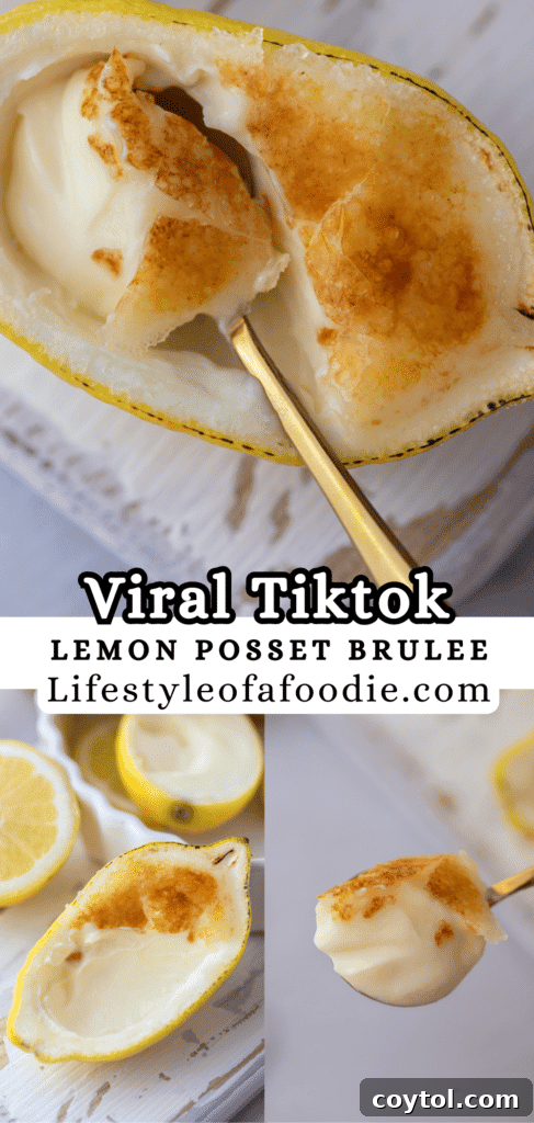 pinterest pin of the easy lemon posset recipe